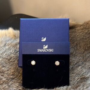 Swarovski Hexagon Gold Earrings